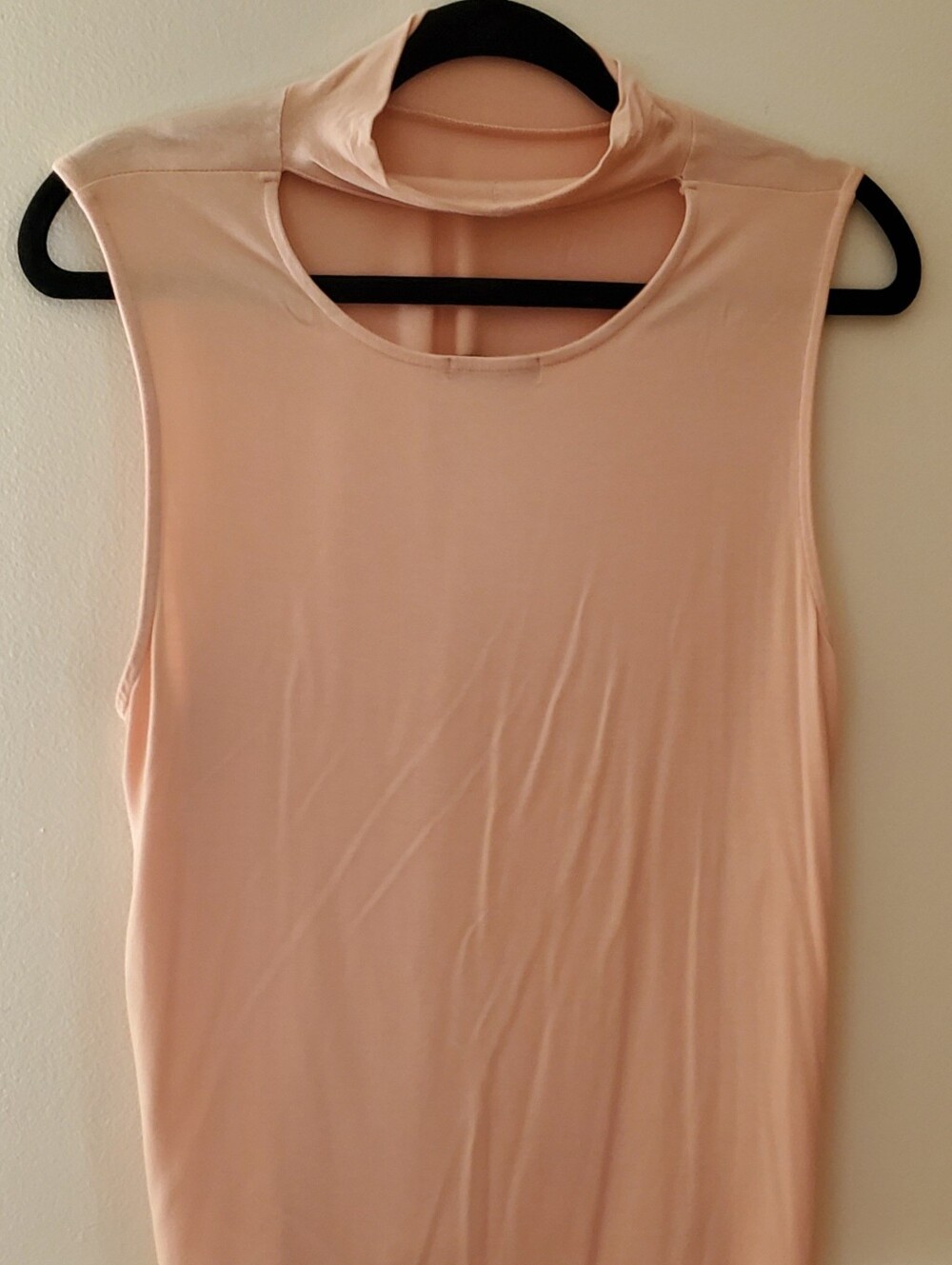 Madison Cutout Mock Neck Tank in Blush